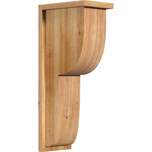 Ekena Millwork Crestline Rough Sawn Corbel w/Backplate, Western Red Cedar, 8"W x 12"D x 28"H COR08X12X28CRE01RWR - main